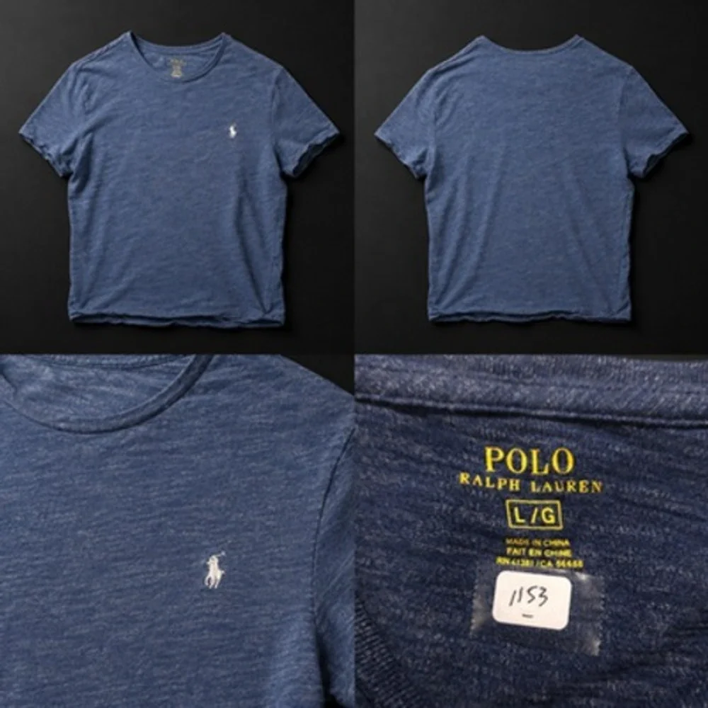 Polo Ralph Lauren T Shirt Mens Large Blue Cotton Crewneck Embroidered Logo